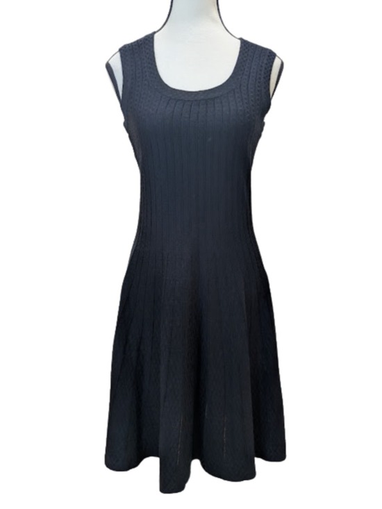 NIC+ZOE Dresses & Skirts - Nic+Zoe Quiet Luxury Minimalist Fit and Flare Knit Dress Black Old Money Midi M